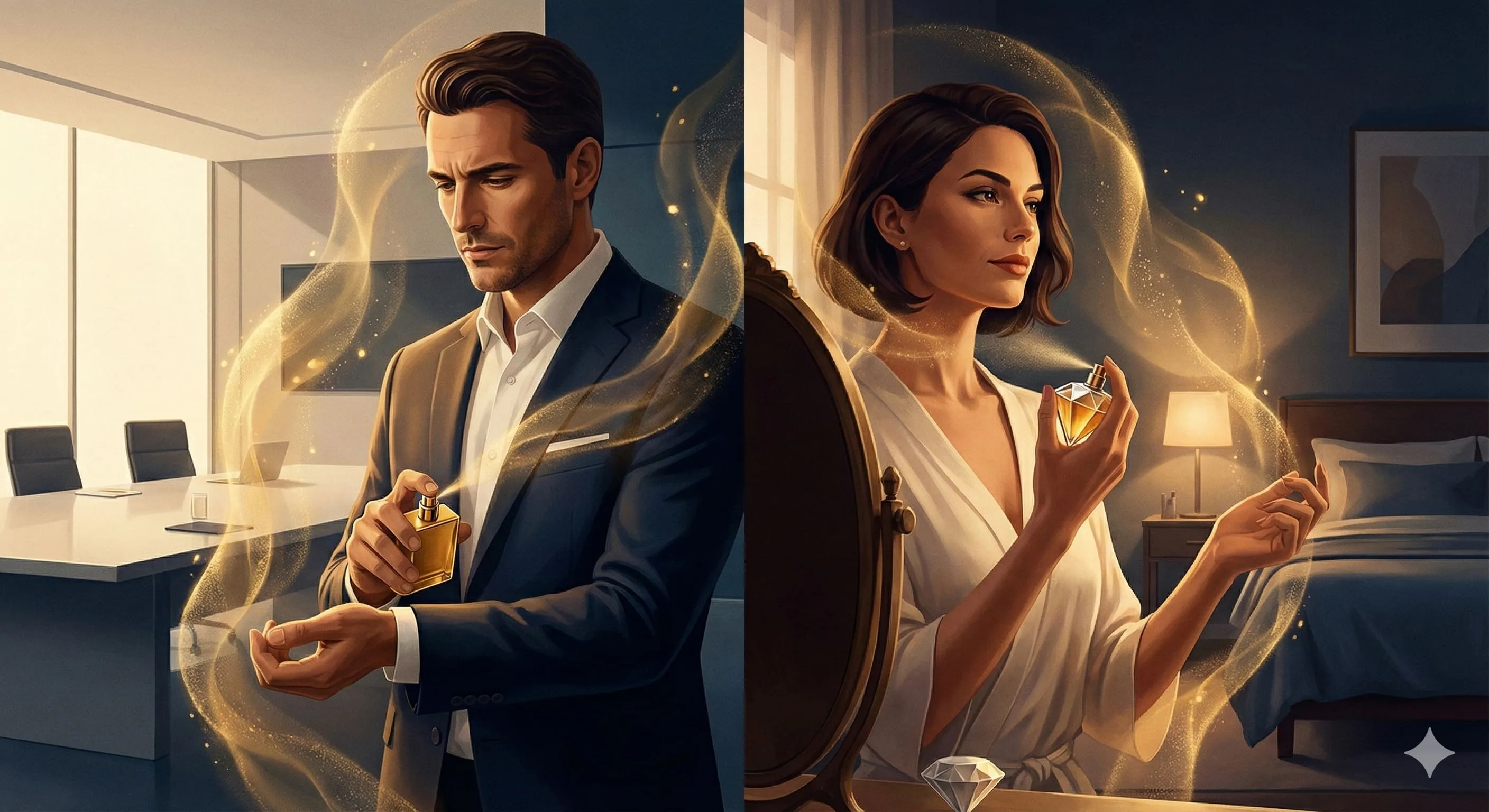 Slide O Ritual do Perfume Antes de Conversas Difíceis: Sua Coragem Líquida Para Momentos Decisivos