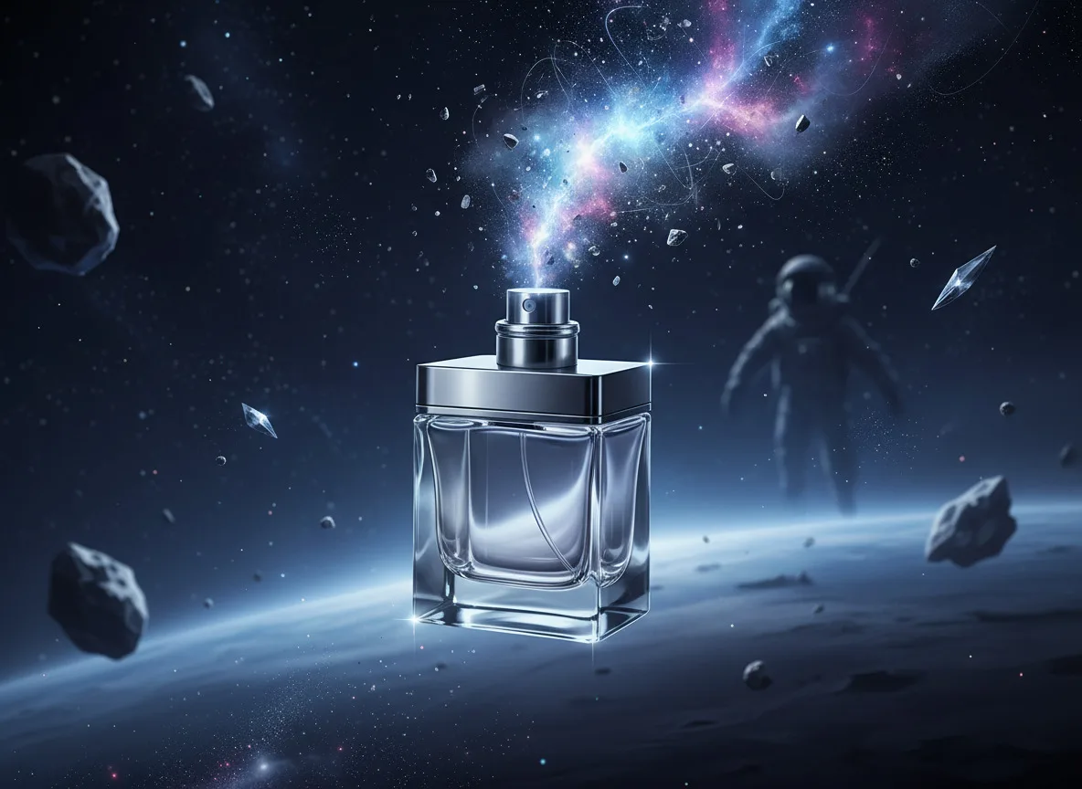 Slide Viagem Estelar: Notas Minerais que Lembram Poeira Cósmica e Naves Espaciais